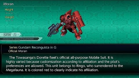 Ally Moran All Attacks (Gundam Reconguista in G), Super Robot Wars X.