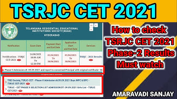 TSRJC CET Phase-2 Results