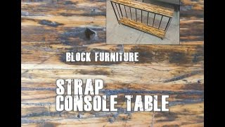 Metal Strap and Reclaimed Wood Console Table