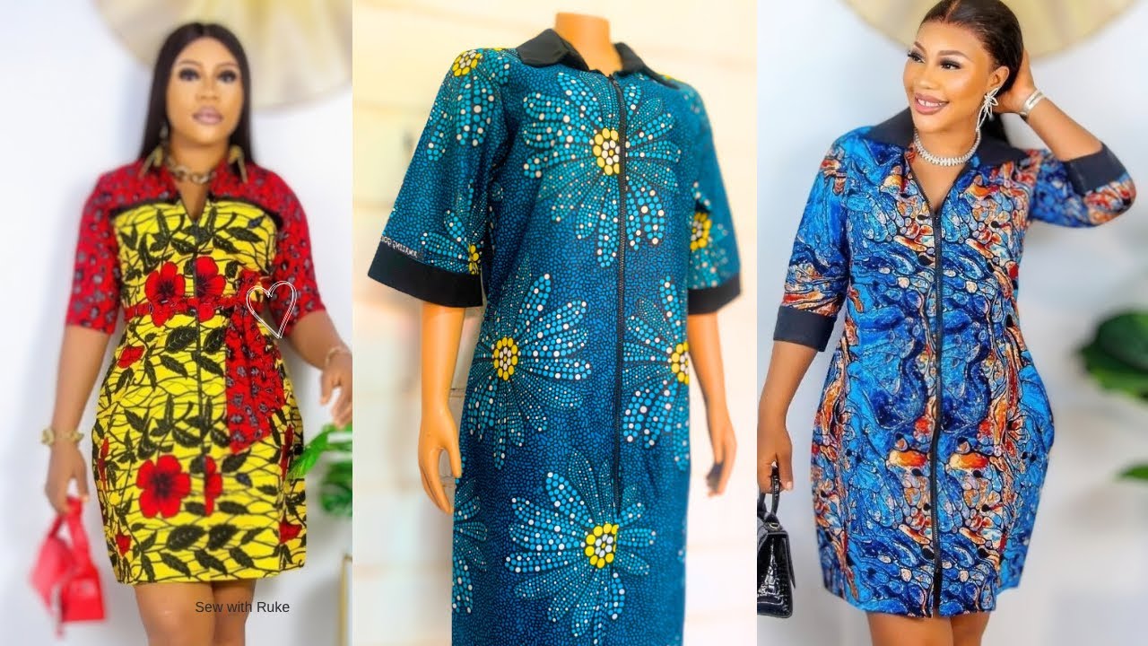 Как выкроить и сшить модное платье-рубашку с воротником и молнией спереди | Для начинающих