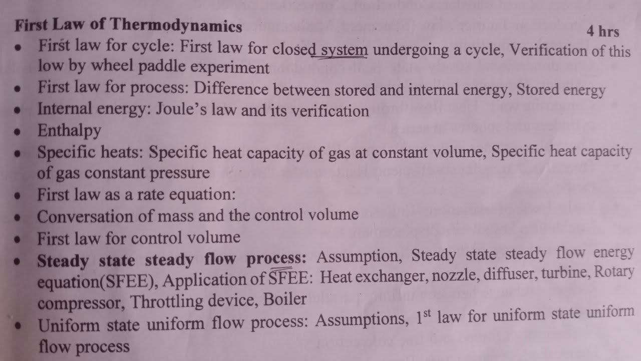First law of thermodynamics || pou || steady flow energy equation ...
