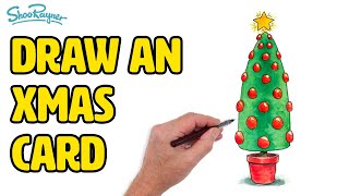 How To Paint A Festive Christmas Tree Card In Watercolour- Easy Tutorial