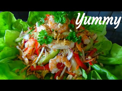 Video Cách làm GỎI MIẾN HẢI SẢN KIỂU THÁI ngon như nhà hàng... - youtube