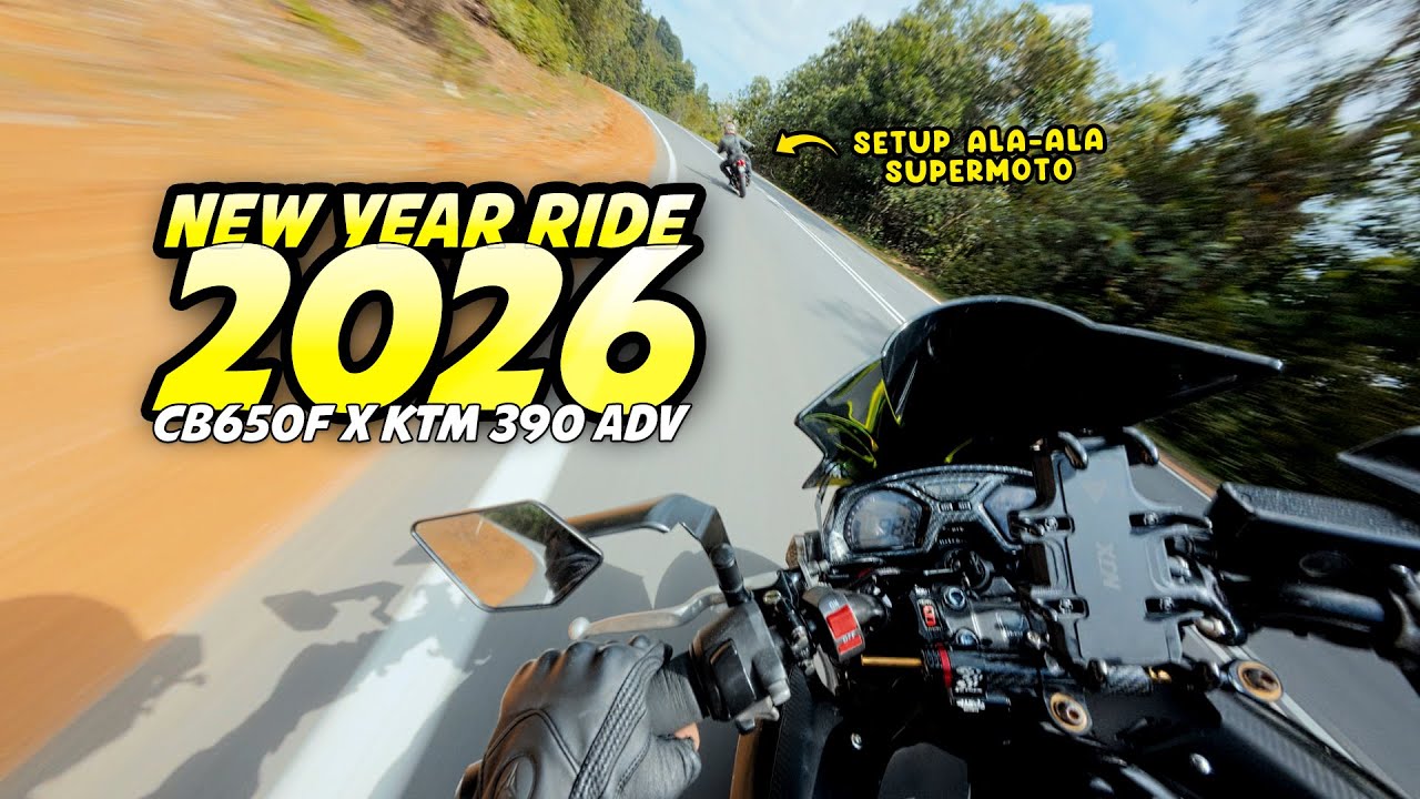 New Year Ride 2026 | CB650F & KTM 390 Adventure Layan Corner Jemaluang | Osmo Action 6
