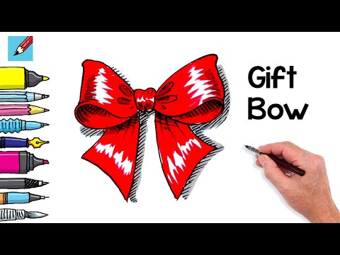 How to draw a Christmas Bow