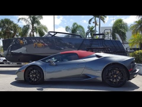 Lamborghini Huracan Lp 610 4 Spyder Exterior Interior Start Up Revs At Lamborghini Miami
