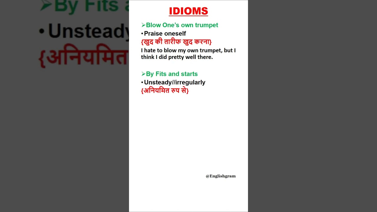 English Idioms For Daily Use In Speaking| Important English Idioms|| 