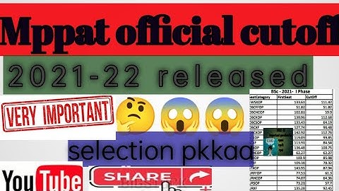 🔴Mppat official cutoff 2022 released! highcutoff marks 2021-22