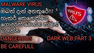 ඔබත් අනතුරේ!!!..Malware Virus ලොව පුරා- Dark web part 3