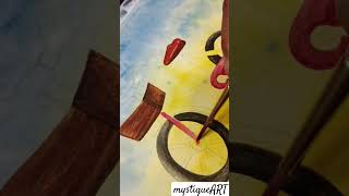 cycle watercolor painting, #shorts #youtubeshorts #watercolorpainting