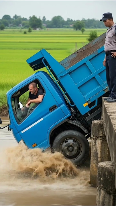 Truk Oleng Mobil Dump Truck Muat Pasir Terperosok dan Aksi Jumping !! #shorts #trukoleng