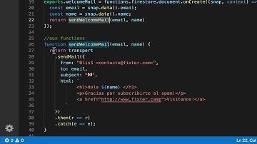 Mailing with Cloud functions and Nodemailer – Enviar emails con Cloud functions y Nodemailer