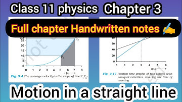 class 11 physics | chapter 3 Motion in a straight line | Handwritten notes ✍️ pdf download