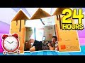 24 HOUR GIANT BOX FORT SURVIVAL CHALLENGE! 📦🏠 (With UNSPEAKABLE)