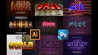 3D Realistic Text Effect Adobe Illustrator | Photoshop 3D Text Effect Psd File Free Download