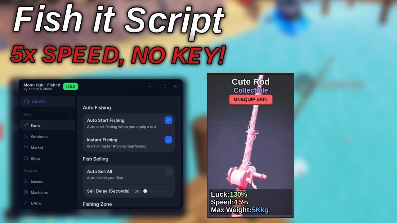 🎣 Roblox Fish It Script - Auto Fish, Auto Sell, 5X Speed, Instant Catch ...