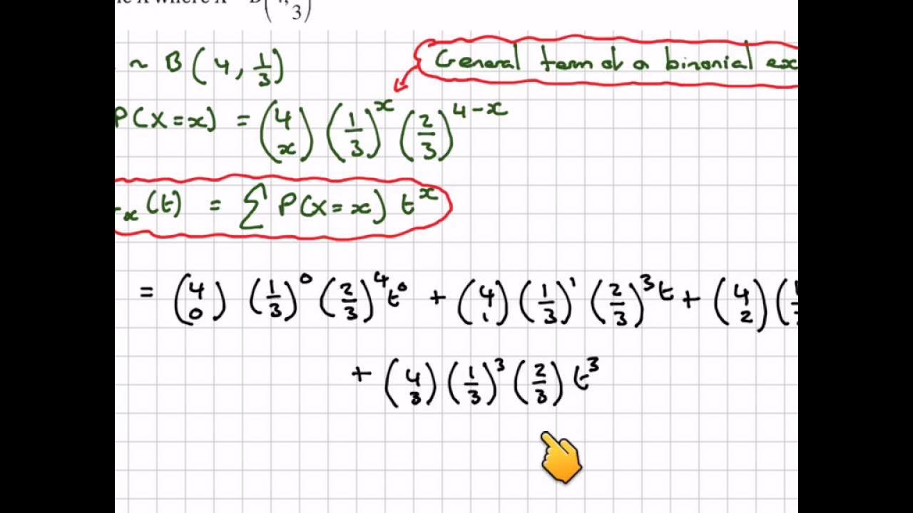 Finding the probability generating function for a binomial distribution ...