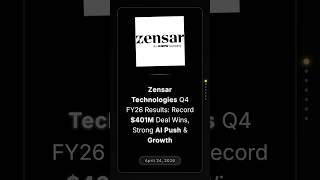 Zensar Technologies Q4 FY26 Results: Record $401M Deal Wins, Strong AI Push &amp; Growth #q4fy26results