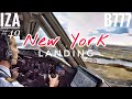 B777 landing new york jfk  cockpit view  atc  crew communications