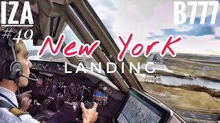 B777 LANDING New York JFK | Cockpit View | ATC & Crew Communications