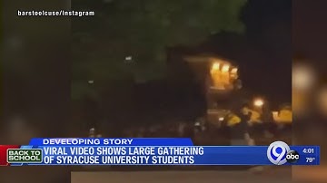 Viral video shows large gathering of Syracuse University students