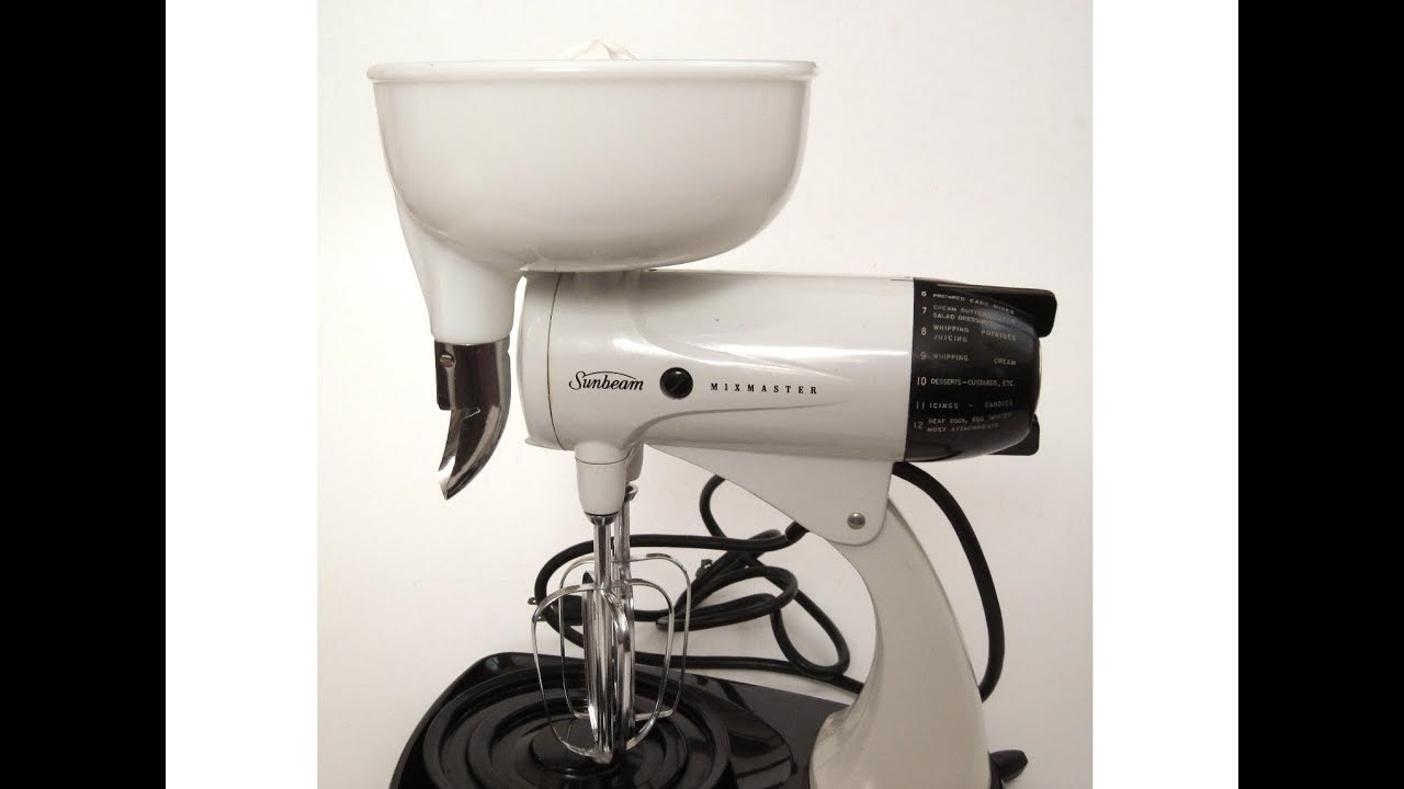 Vintage Sunbeam Mixmaster Demo, Juicer Attachment, Beater Adjustment 