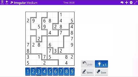 9X9 Irregular Sudoku (Medium Level)