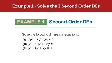 3.3 Example 1 | Solve the 3 Second Order DEs | AEM 7th Edition
