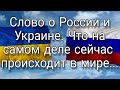 Слово о России и Украине. Что на самом деле сейчас происходит в мире...