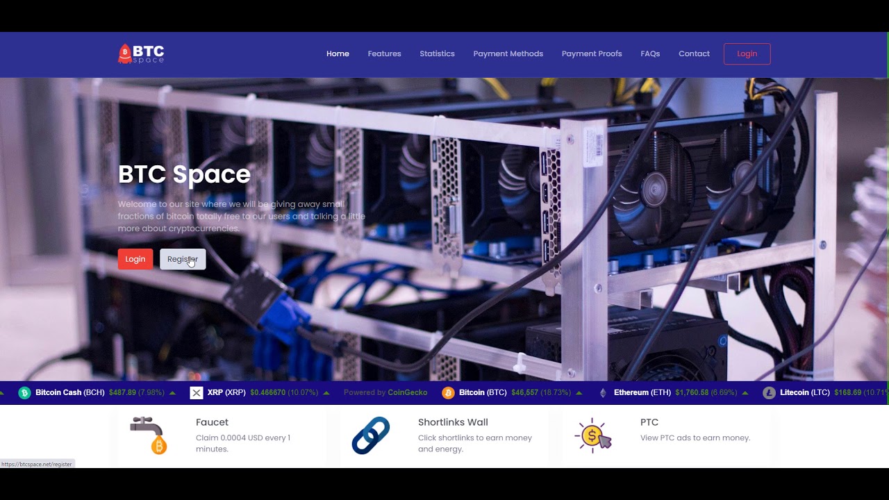 BTC Spases - Faucet Claim 0.0004 USD every 1 minutes.Shortlinks, PTC Offerwalls Auto Faucet