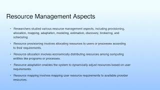Resource Management Aspects | Lecture 25: Resource Management-II