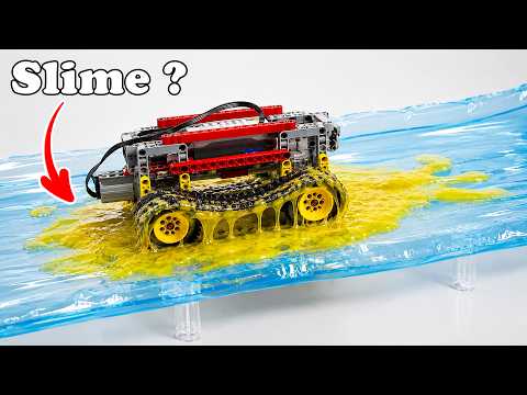 Challenge LEGO Car Crawling Through Slime on Nylon Bridge | Smart Lego