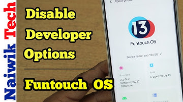 Disable Developer options in Vivo Funtouch OS 13