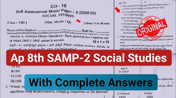 💯real Ap 8th class social Fa-2 question paper and answers 2025|8th Samp 2 social studies answer key