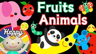 Baby Sensory.【Animals & Fruits】🍎🐘🍌High contrast animation with cute sounds. Calm baby. ＃BabySensory