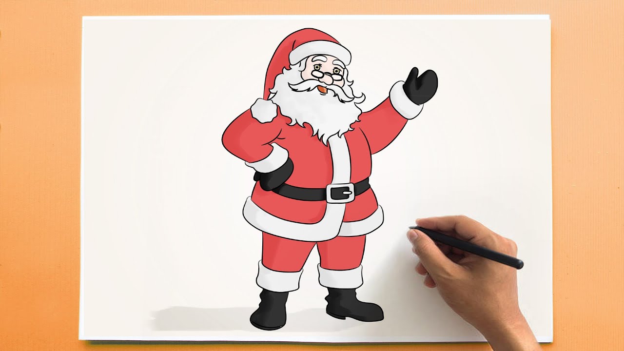 Santa claus Drawing  How to draw Santa Claus easy and step by ...