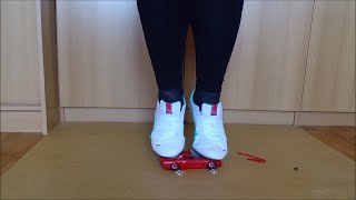 Jana Crushes A Model Car With Her Puma Janine Dance White With Green Flash Trailer