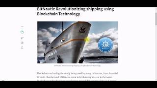 BitNautic Revolutionizing shipping using Blockchain Technology