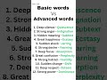 basic words versus advanced words|| new words daily|| improve your vocabulary||