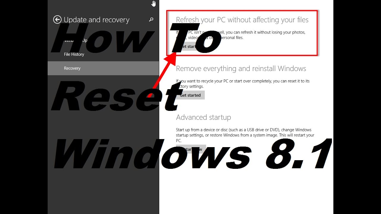 How To Reset Or Refresh Your Windows 8 Computer - YouTube