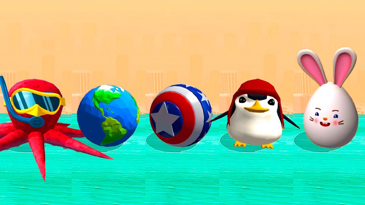 Going Ball - How to Open 5 New Balls?🐙Octopus🐧Penguin🐇Bunny🌍Planet⭐Star! Race-727