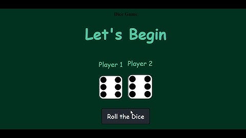 Simple Dice Game in JavaScript