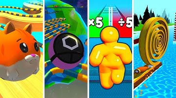 Going Balls vs Action Balls vs Tall Man Run vs Spiral Roll - All level gameplay Android, IOS