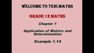 Grade 12: Maths Chapter 1: Application of Matrices and Determinants:Example 1.14