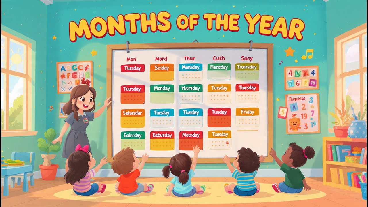 Months of the Year for Kids | Preschool & Kindergarten Learning Song