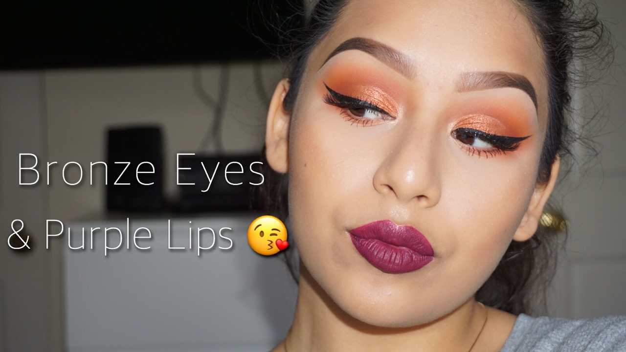 Bronze-Eyed Tutorial w/ a Plum Lip - YouTube