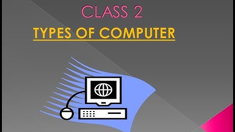 CLASS 2 | TYPES OF COMPUTER