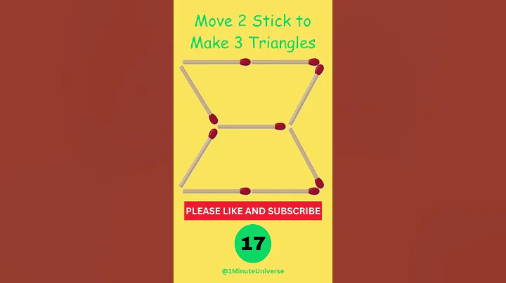 Move 2 Sticks and Make 3 Triangle | Solve in 20 Sec | #shorts | #braingame