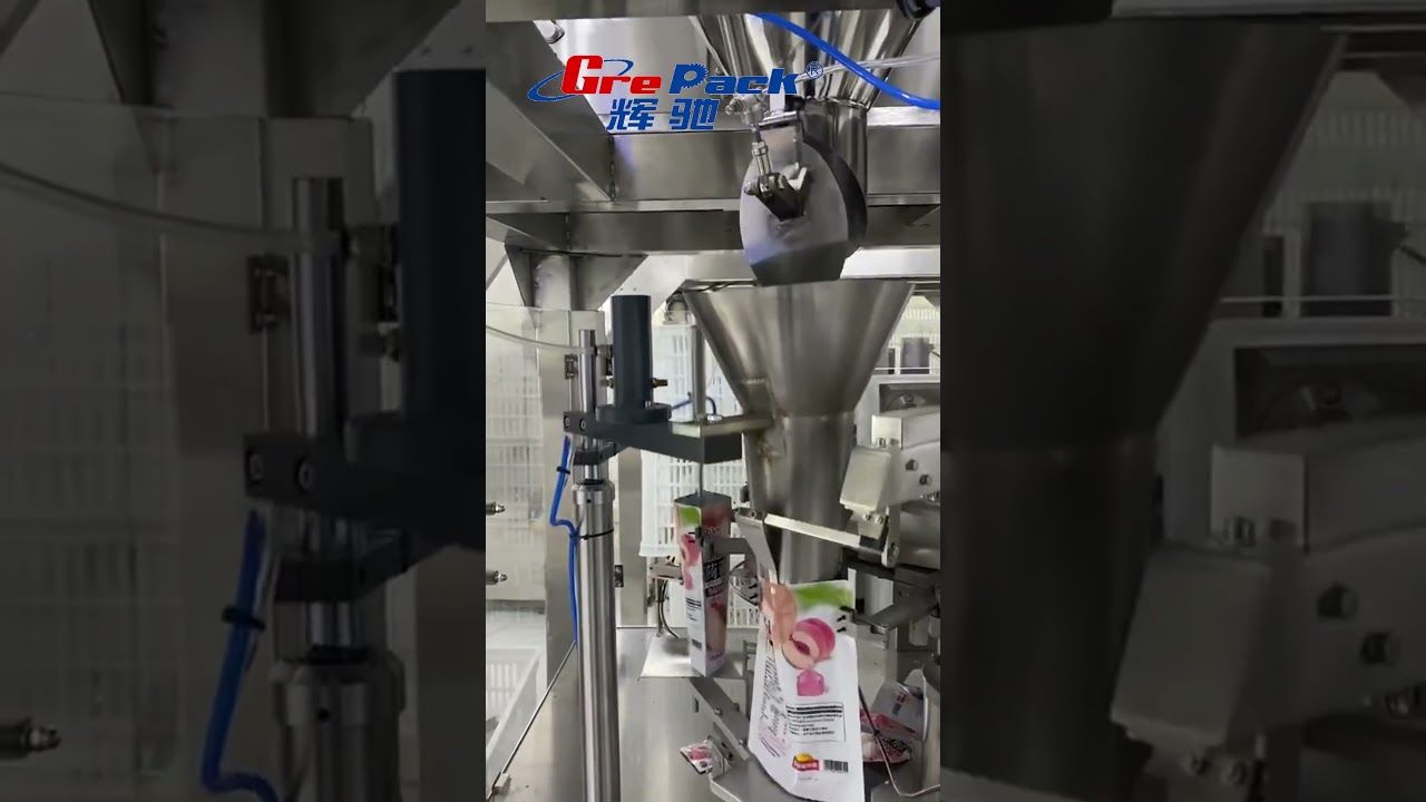 Rotary premade pouch nuts raisins fried snack granule weighing filling sealing packing machine