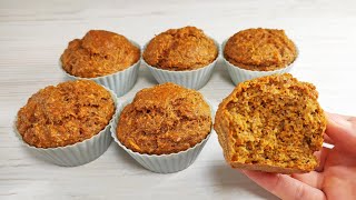 Fluffy, Healthy Carrot Muffins | Free from lactose, gluten and sugar